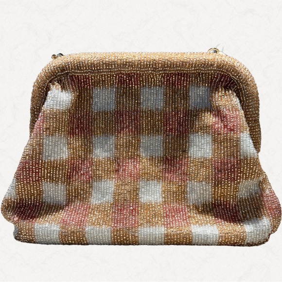 Anthropologie Beaded Wildflower Clutch